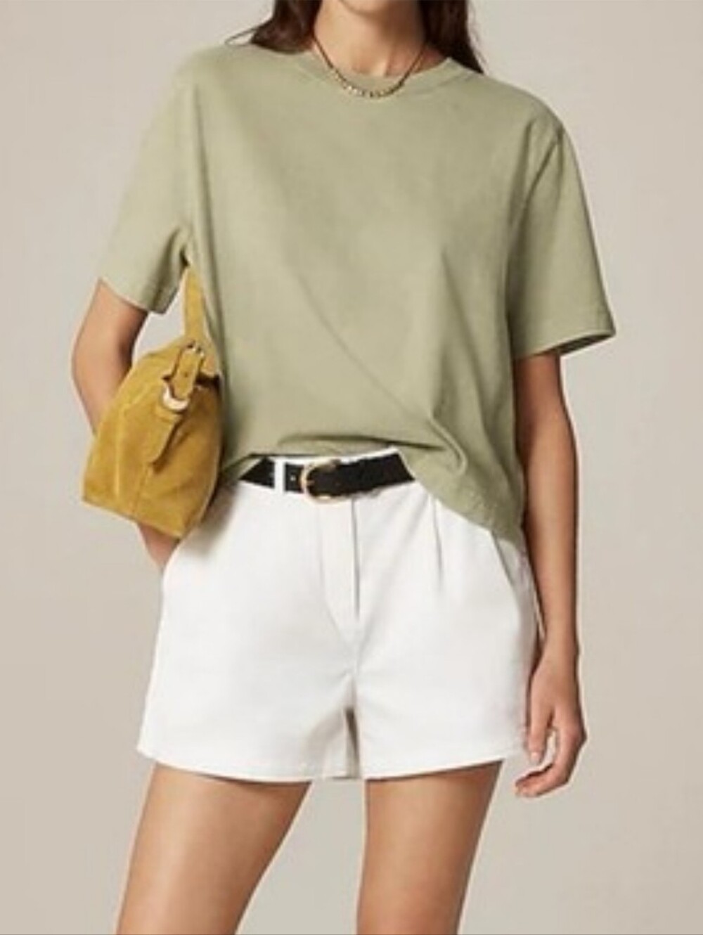 J Crew Relaxed Premium-Weight Cropped T-shirt Womems Small Green